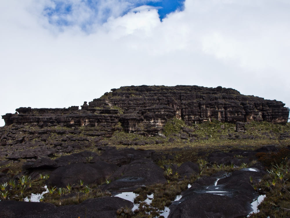 Weathered rock formations across the summit landscape of Mount Roraima