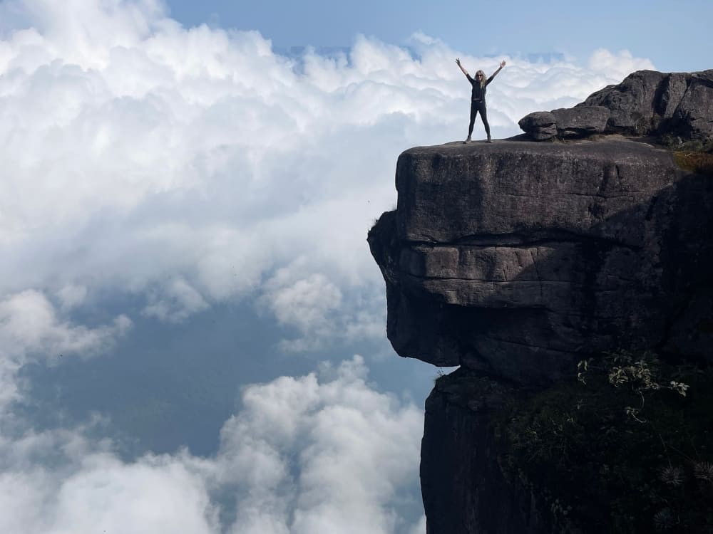 A viewpoint on Mount Roraima looking out above the clouds